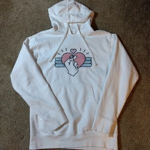 Finger hearts design hooded sweatshirt